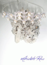 Мини корона за коса с перли и белгийски кристали - Pearls and Crystals